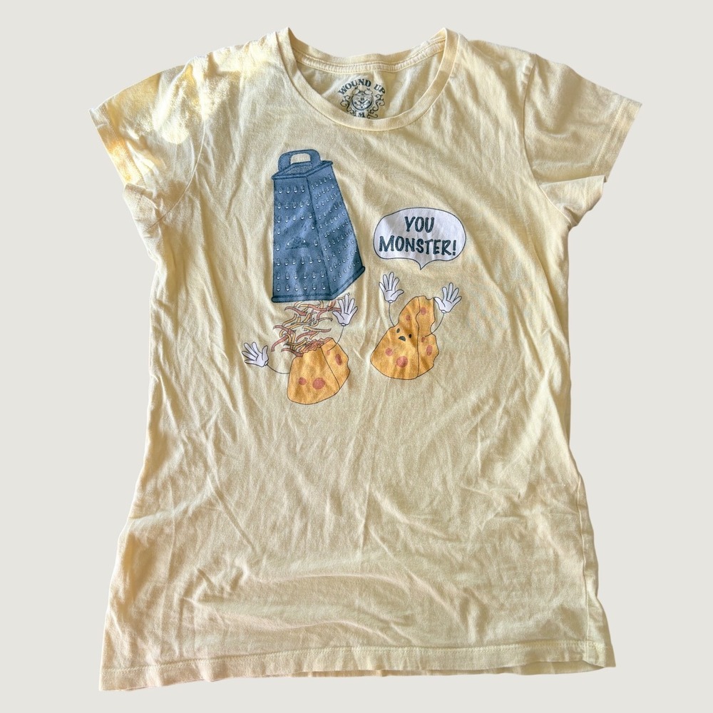 Y2K Wound Up Scene Yellow You Monster Cheese Grater Graphic T-Shirt #16
